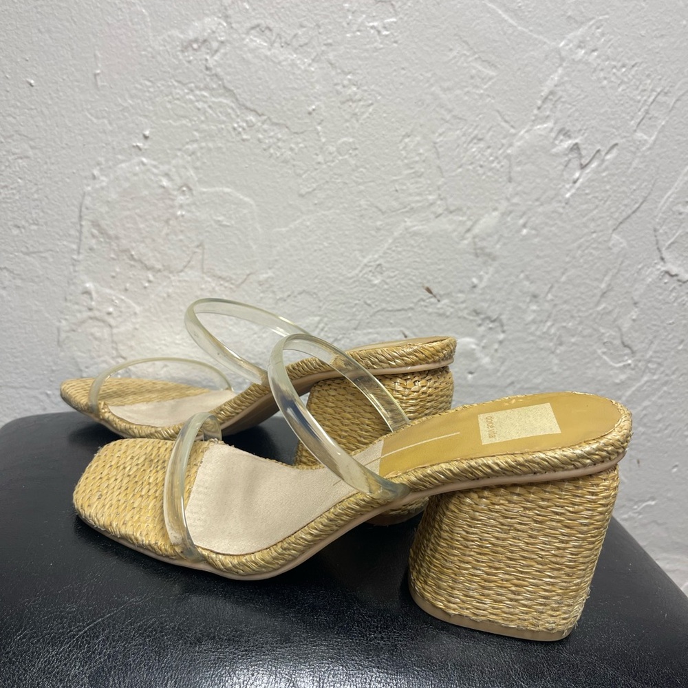 Dolce Vita clear Strap Woven Heel Sandals - Picture 5 of 7
